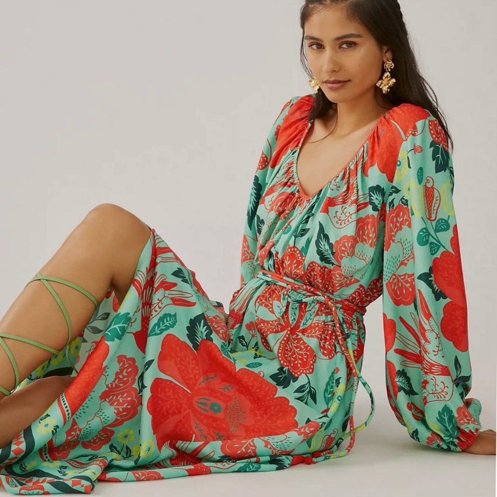 FARM Rio x Anthropologie - Poppy Print Maxi Dress - L